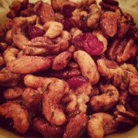 It's the Holiday Season:  Chipotle, Cranberry, and Rosemary Roasted Nuts